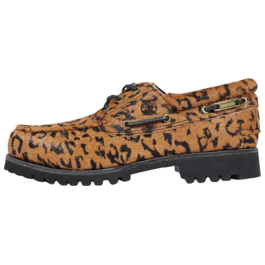 Timberland x WACKO MARIA 3 Eye Boat Shoes Men's Leopard Brown