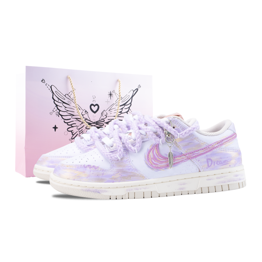 Nike Nike Dunk Purple Smoke Dream Abrasion Resistant Slip Resistant Low top Skateboard Shoes Women's Purple Gold