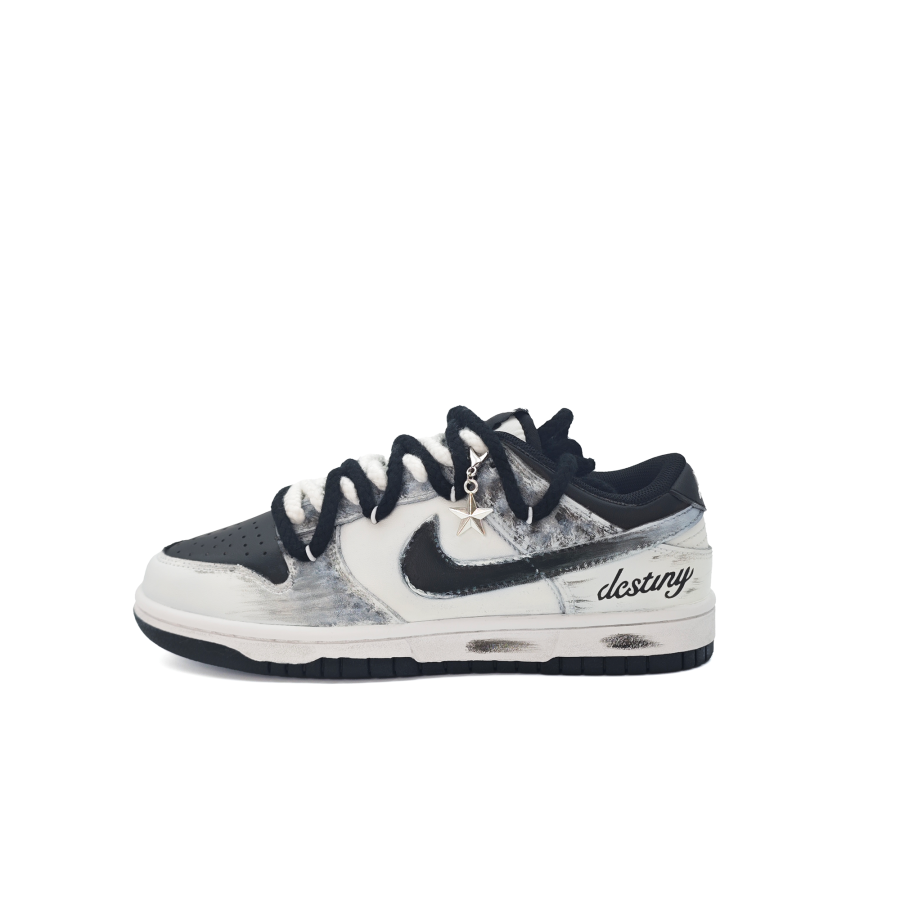 Nike Nike Dunk Leather Abrasion Resistant Low top Skateboard Shoes Unisex Black