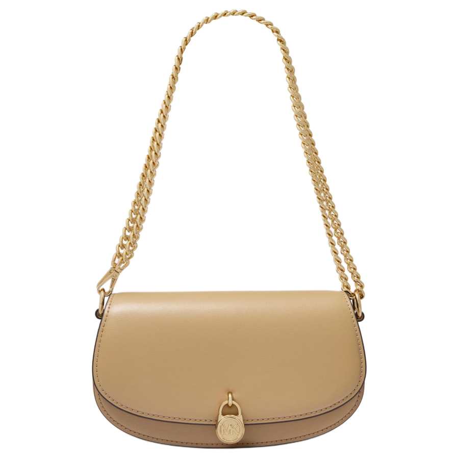 MICHAEL KORS Adjustable Strap Split Cow Leather Shoulder Bag Small Women's Camel
