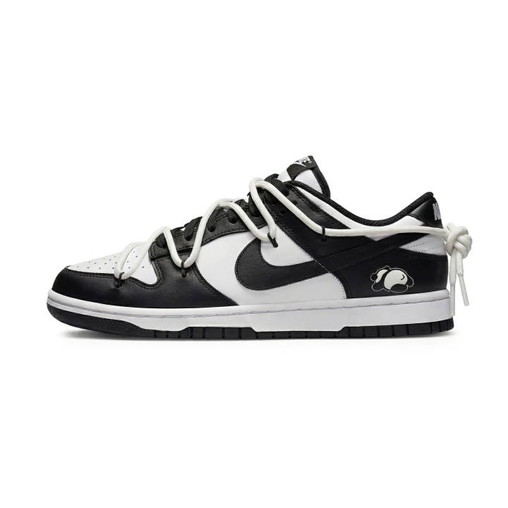Nike Nike Dunk Old Magazine Ink Abrasion Resistant Slip Resistant Low top Skateboard Shoes Unisex Black White Colorway
