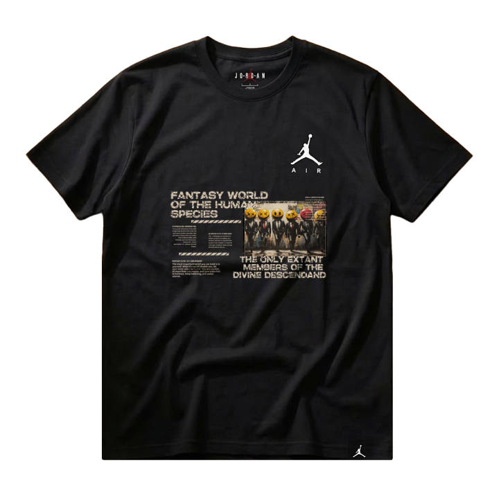 Jordan Jordan Jumpman T Shirts Unisex Black Crew Neck Moderate Straight Fit