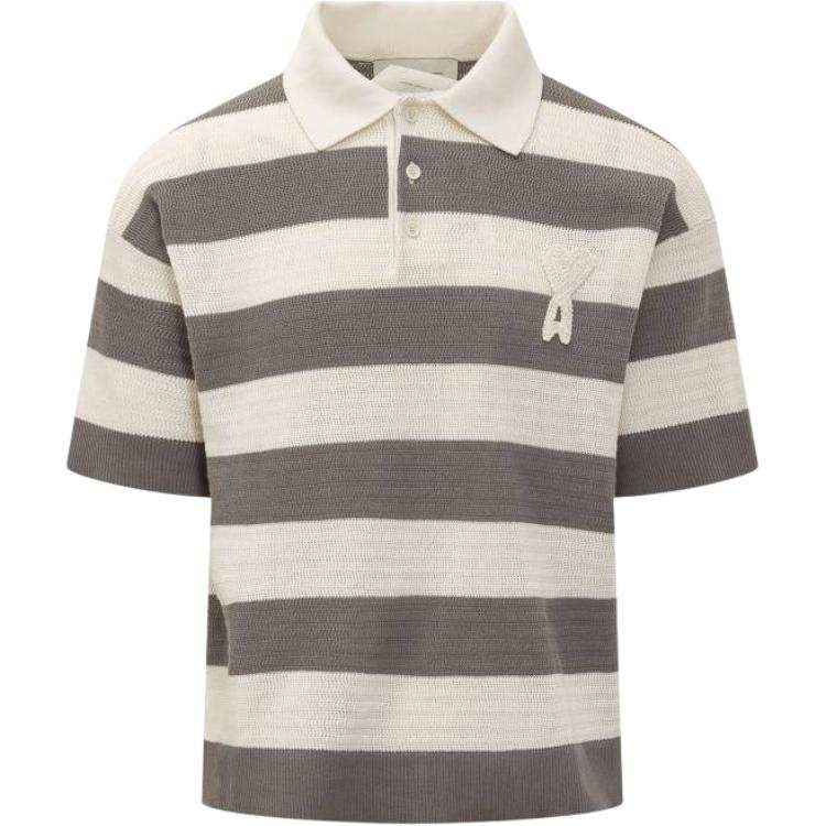 Amiparis Paris Striped Knitted Polo Shirt