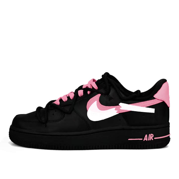 Nike Nike Air Force 1 Ink Pink Still Life Abrasion Resistant Slip Resistant Low top Skateboard Shoes Unisex Black Pink