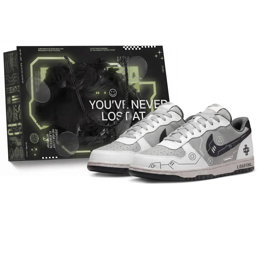 Nike Nike Big Gaming Collection PS5 Abrasion Resistant Slip Resistant Low top Skateboard Shoes Unisex Haze Gray