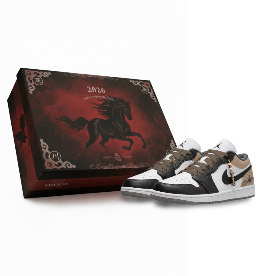 Jordan Jordan Air Jordan 1 Galloping Shadow In The Wind Slip Resistant Abrasion Resistant Low top Children's Basketball Shoes