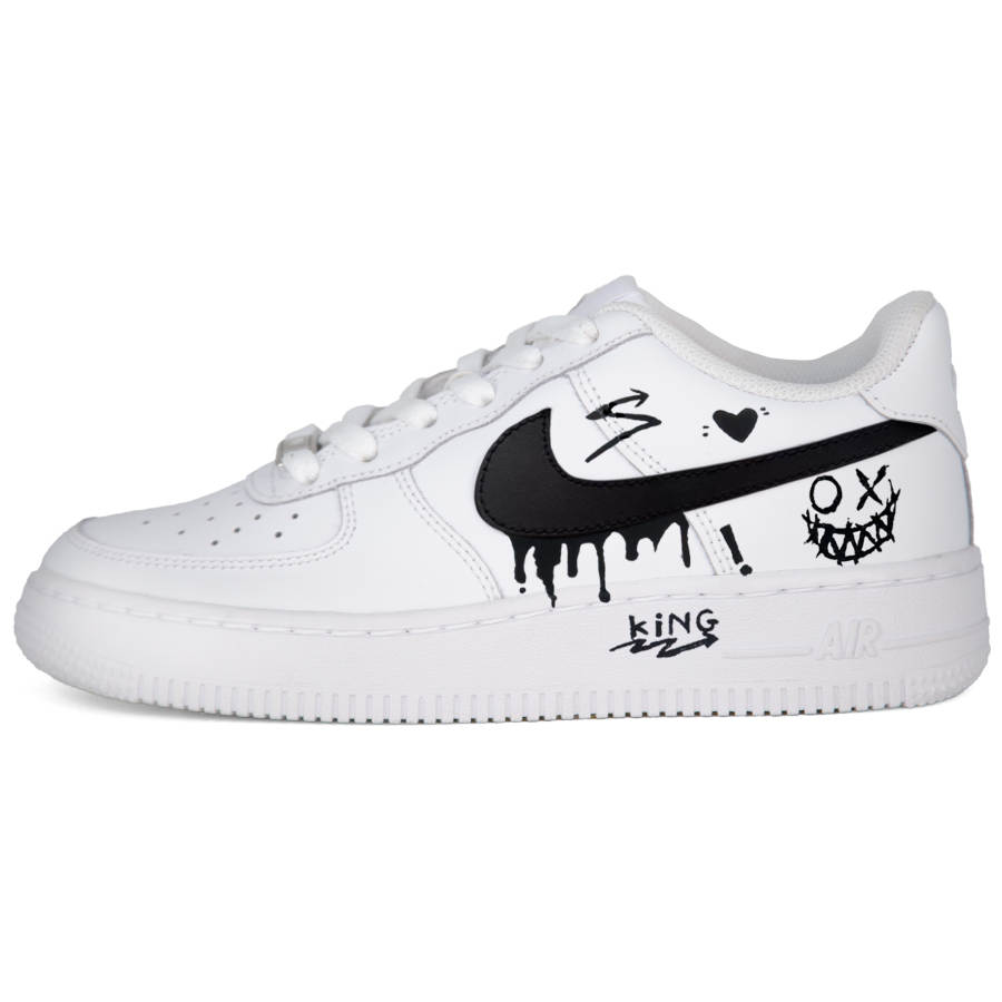 Nike Nike Air Force 1 White Air Force 1, Ghost Face Minimalist Style Abrasion Resistant Low top Skateboard Shoes Unisex
