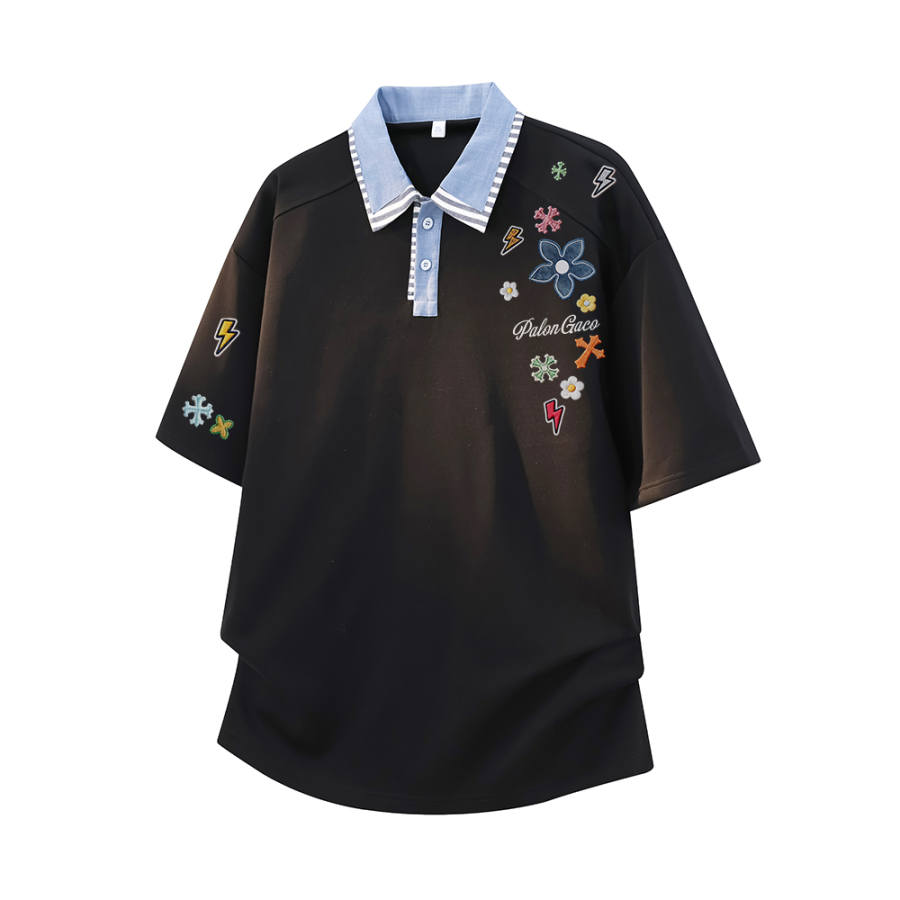 PAL ONGACO Polo Shirts Unisex Lapel Moderate Mock Two Piece