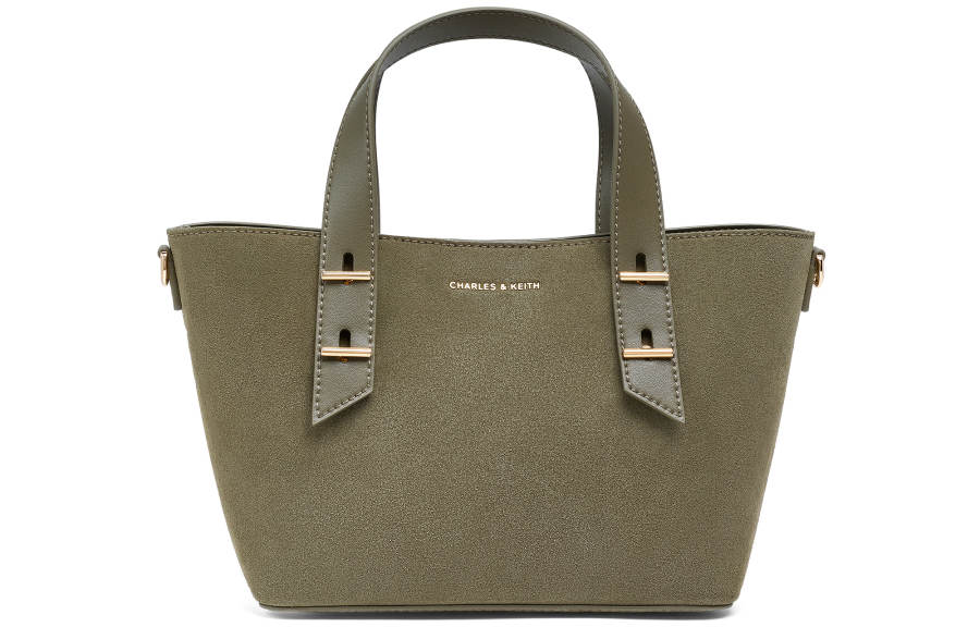 CHARLES&KEITH Synthetic Leather Handbag Small Women's Deep Olive Dark Olive