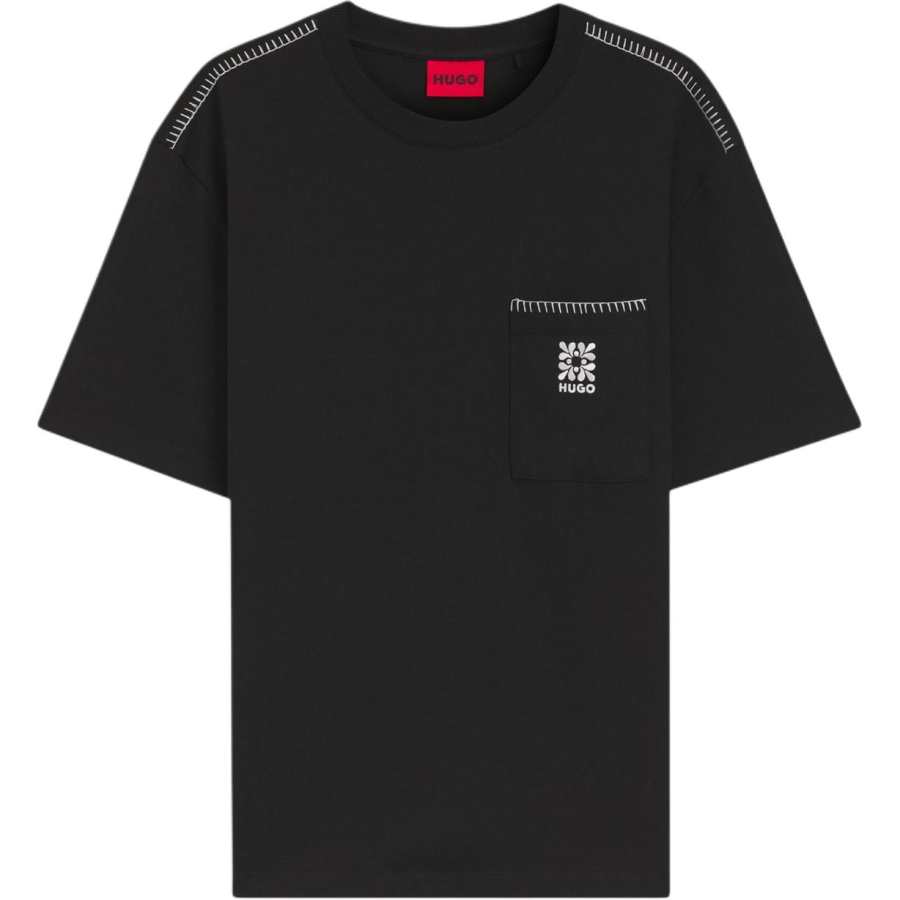 HUGO BOSS T Shirts Men's Black Crew Neck Moderate Straight Fit
