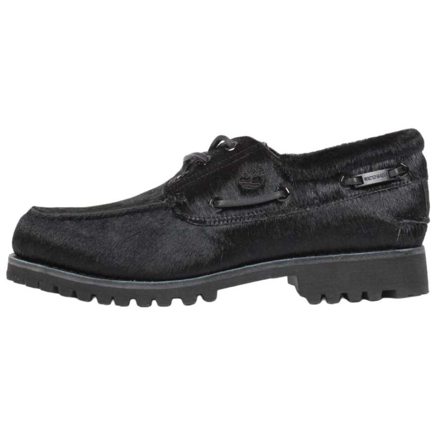 Timberland x WACKO MARIA 3 Eye Leather Boat Shoes Men's Black