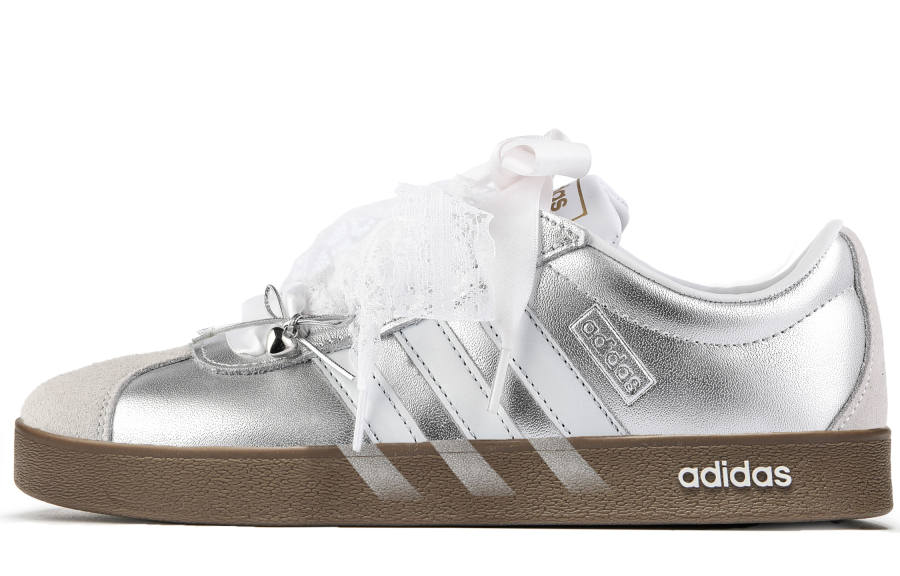 Adidas Adidas VL COURT 2.0 Abrasion Resistant Low top Skateboard Shoes Women's White Silver