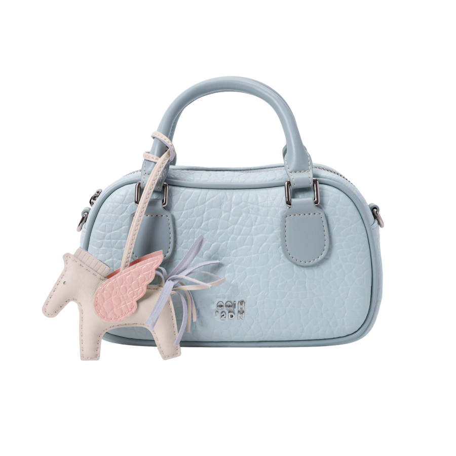 PAYOT Microfiber Synthetic Leather Maris Sal Puzzle Handbag Regular Women's Light Blue/Ecru