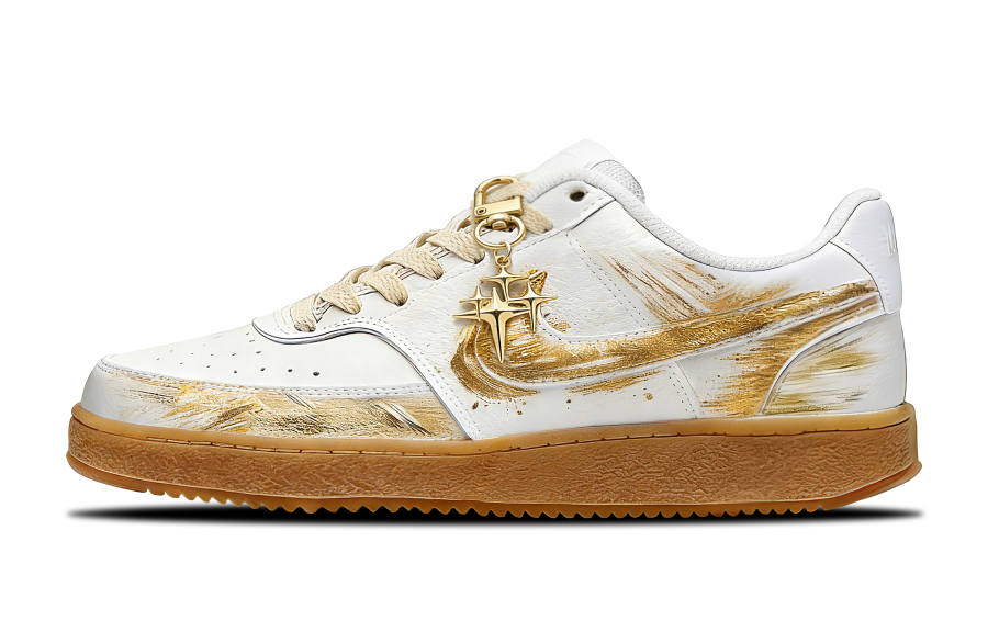 Nike Nike Court Vision 1 Shooting Stars PU Synthetic Leather Coverage Abrasion Resistant Slip Resistant Low top