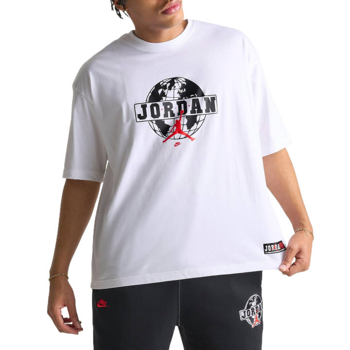 Jordan Jordan T Shirts Men's White Crew Neck Moderate Straight Fit