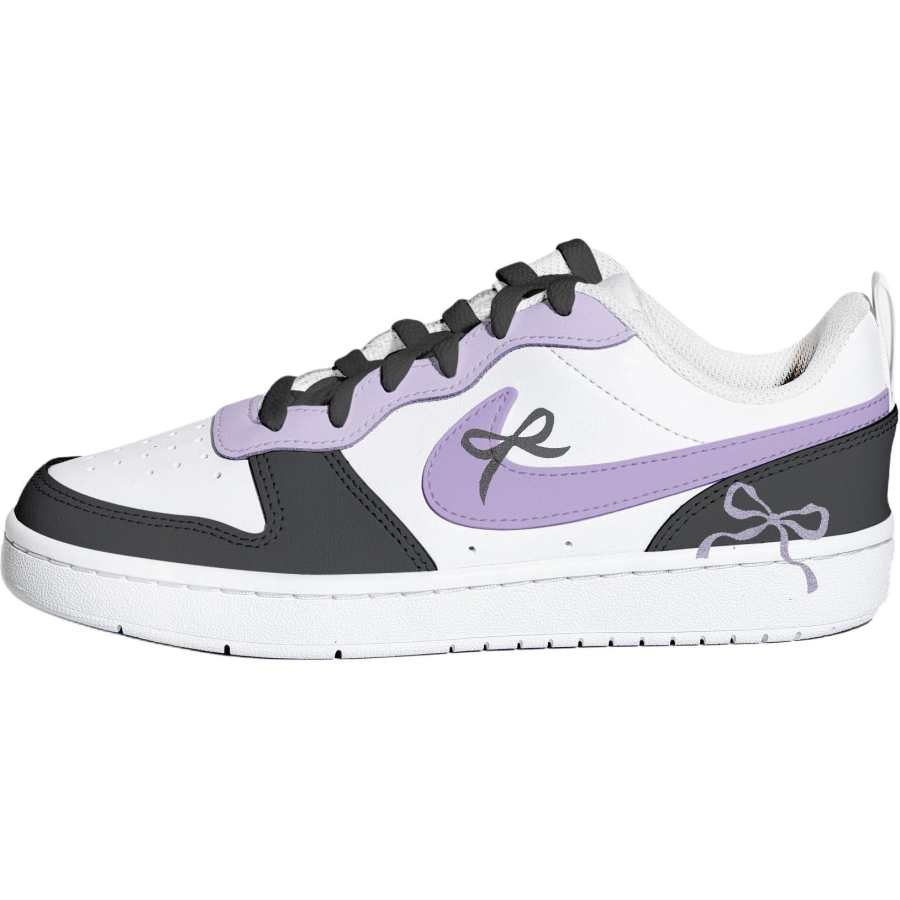 Nike Nike Court Borough Ink Purple Shadow Cushioning Abrasion Resistant Breathable Low top Kids' Skateboarding Shoes