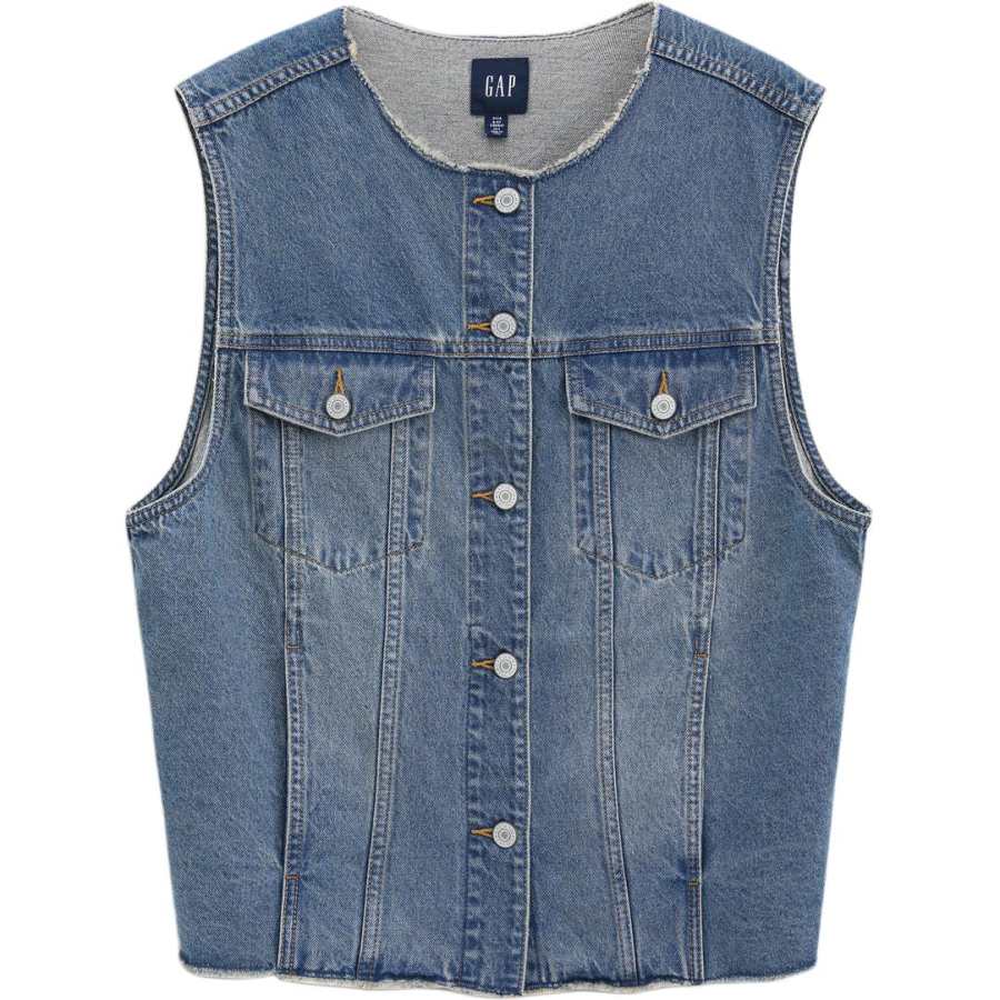 GAP Tank Tops Women's Indigo Washed Crew Neck Other