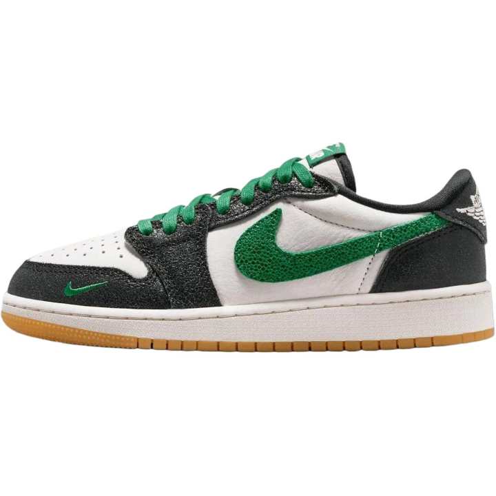 Jordan Jordan Air Jordan 1 Low top Basketball Shoes White Black Green Unisex