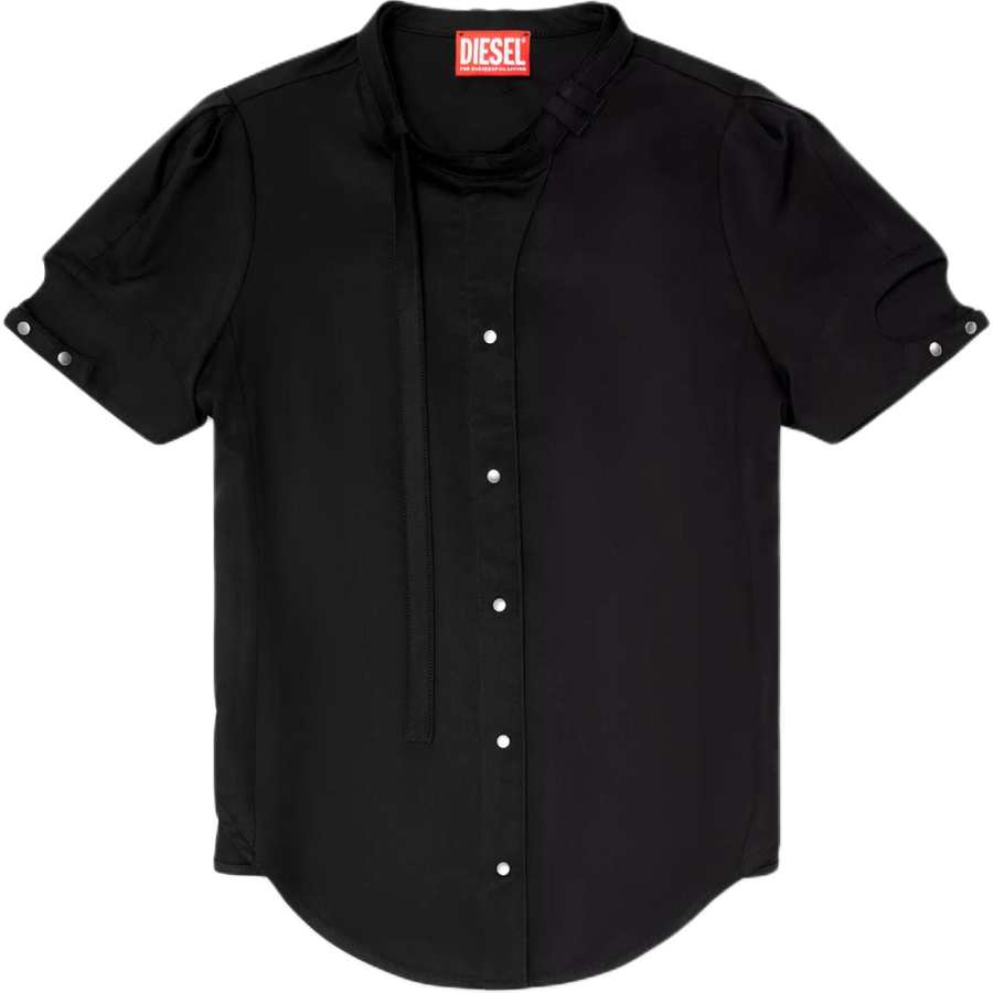 Diesel Tie-Neck Short-Sleeve Shirt