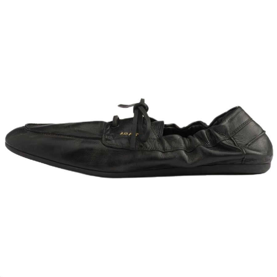PRADA Shuffle Casual Leather Shoes 0.5cm Women's Black