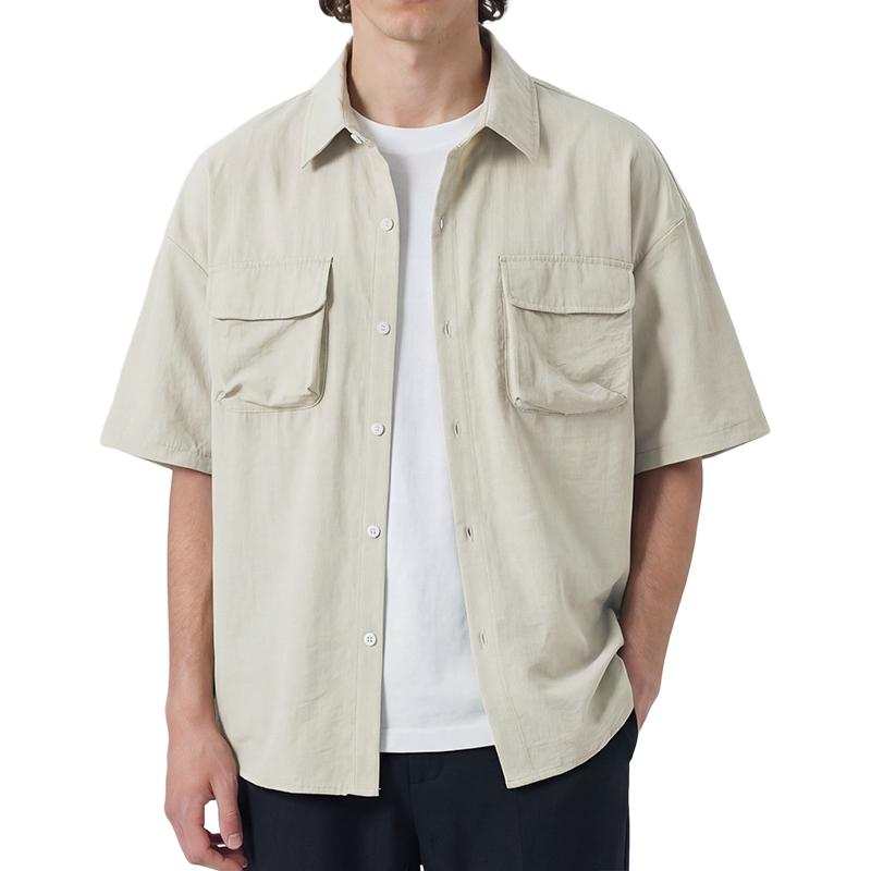 Tonlion Shirts Unisex Lapel Moderate Denim