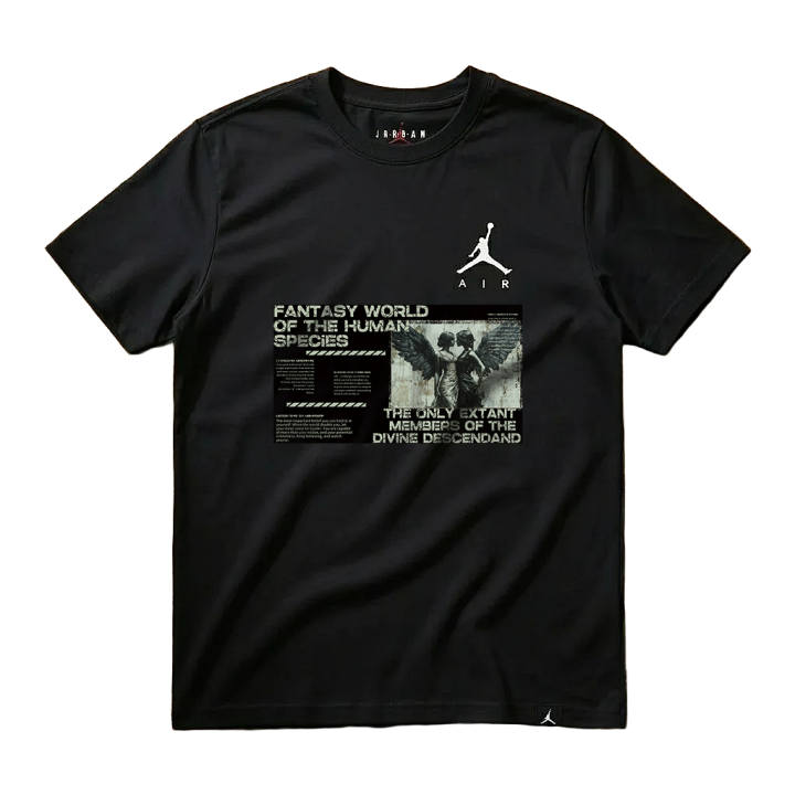 Jordan Jordan Jumpman T Shirts Unisex Black Crew Neck Moderate Straight Fit
