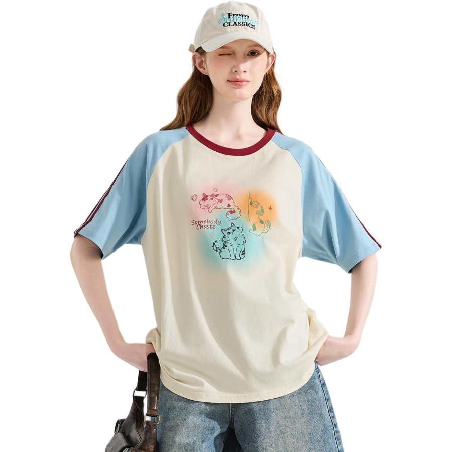 Tonlion Raglan Sleeve T Shirt Women's