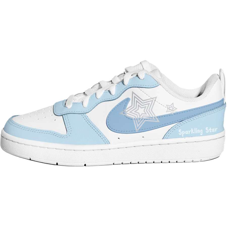 Nike Nike Court Borough Leather Cushioning Abrasion Resistant Breathable Low top Kids' Skateboarding Shoes Blue Unisex
