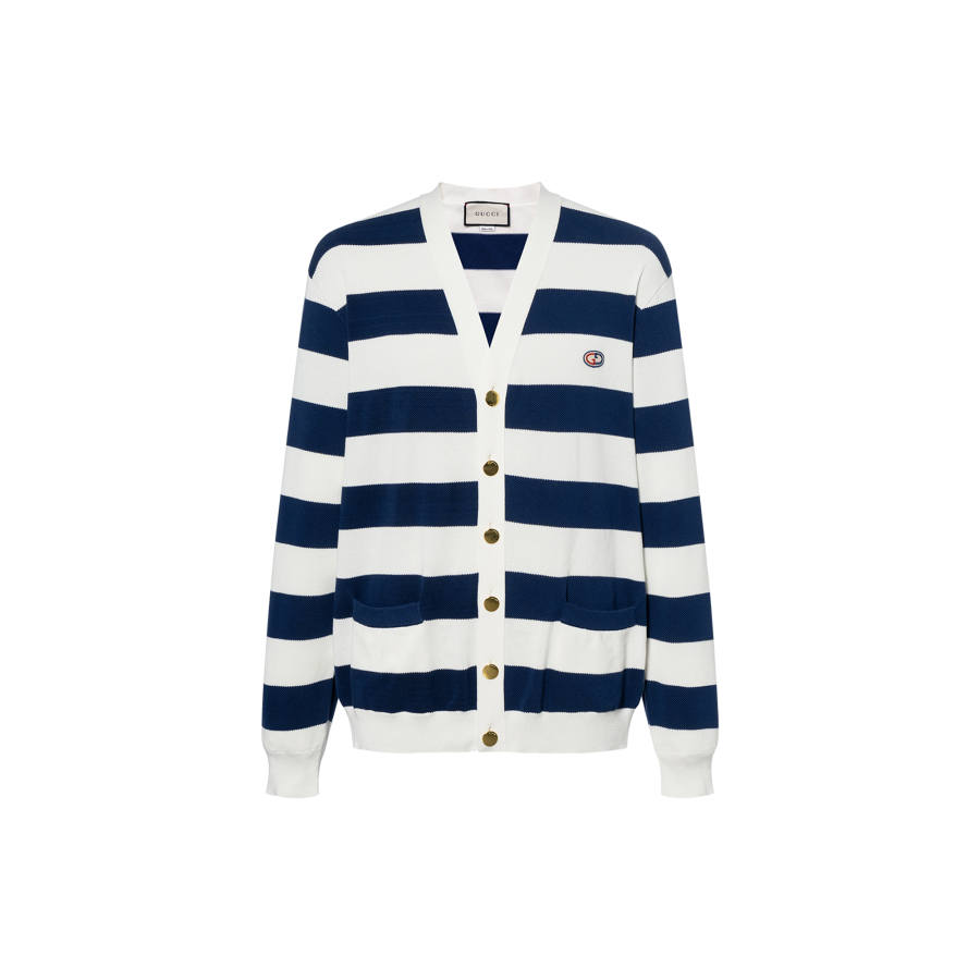 GUCCI FW21 Knitwear Men's Blue White Stripes