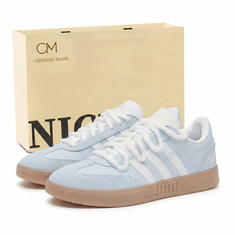 Adidas Adidas Gradas Seaside Dream Butterfly Slip Resistant Low top Skateboard Shoes Unisex Light Blue