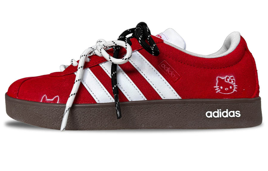 Adidas Adidas VL COURT 2.0 Abrasion Resistant Slip Resistant Low top Skateboard Shoes Unisex Red