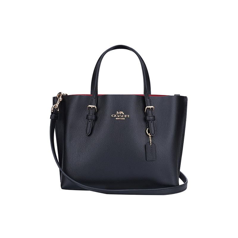 COACH Cow Leather Tote Bag, Shopping Bag, Shoulder Bag, Crossbody Bag, Handbag 25 Women's Black
