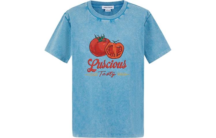 URBAN REVIVO T Shirts Women's Blue Crew Neck Moderate