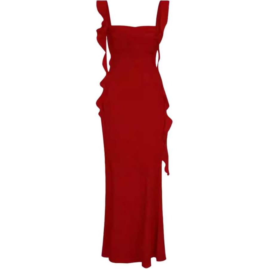 JBBCN JBBCN Slip Dresses Women's Image Color Square Collar Thin Long