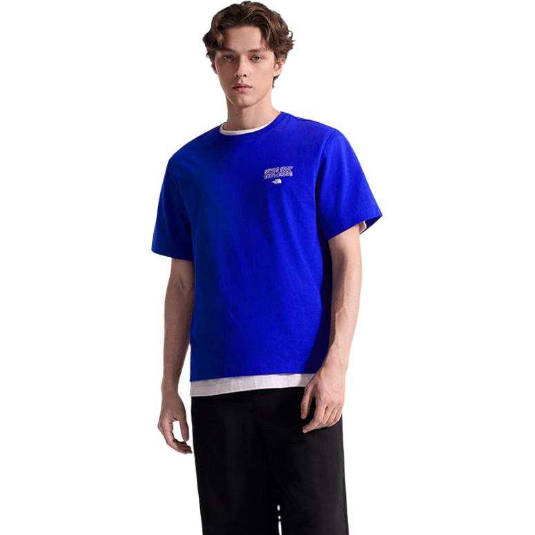 THE NORTH FACE T Shirts Men's CZ6/Legend Blue Crew Neck Moderate