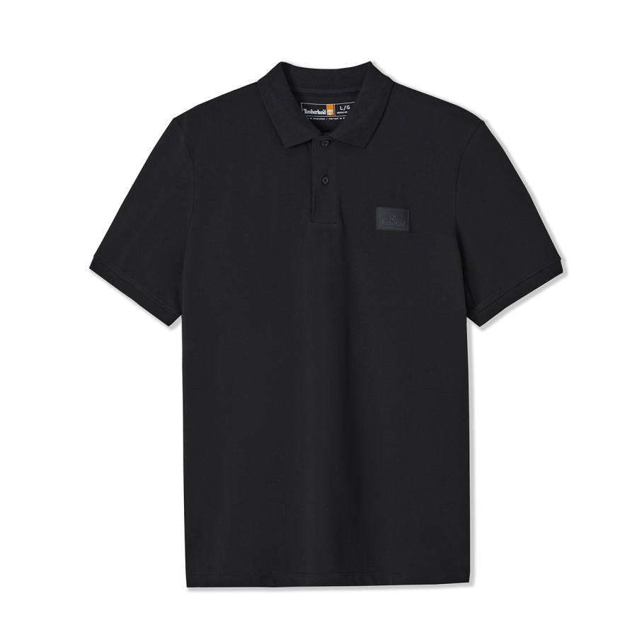 Timberland Polo Shirts Men's Black Polo Collar Moderate Straight Fit