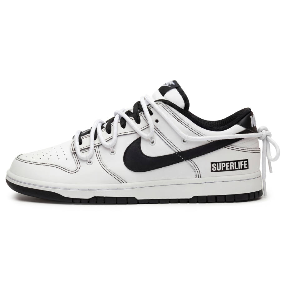 Nike Nike Dunk Chaotic White Black Abrasion Resistant Slip Resistant Low top Skateboard Shoes Unisex Ink White