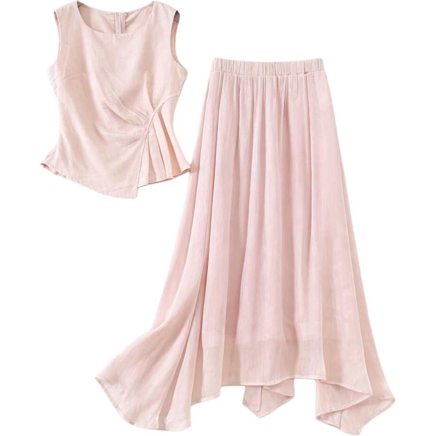 JBBCN Two Piece Skirt Sets Women's Crew Neck Thin Long