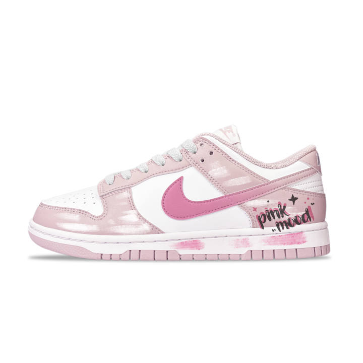 Nike Nike Dunk YDCC Pink Mood Leather Cushioning Breathable Low top Skateboard Shoes Women's Pink White