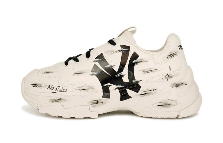 MLB Big Ball Chunky SuiZuo, Limitless Graffiti, Versatile, Preppy Low Top Chunky Sneakers Unisex Black