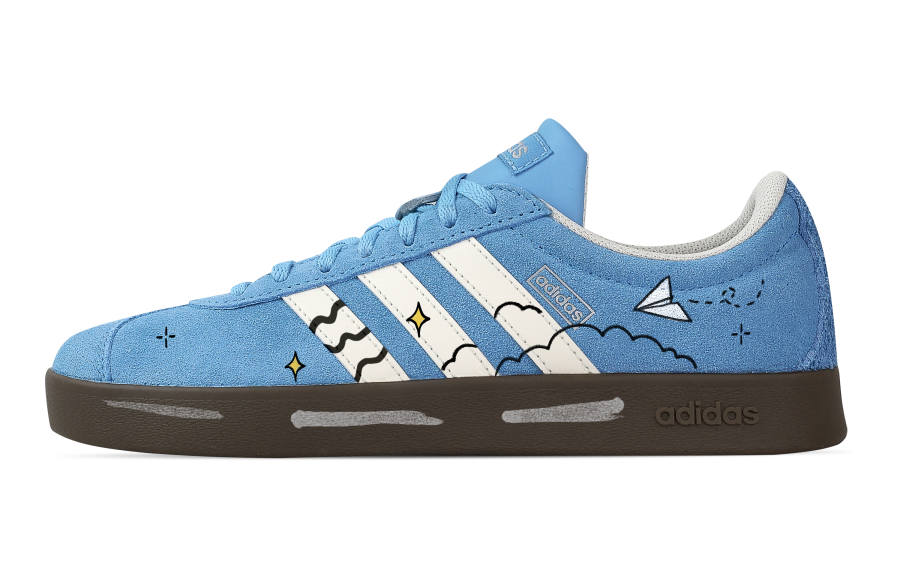 Adidas Custom Adidas VL COURT 2.0 Paper Plane Low top German Army Trainers Unisex Blue
