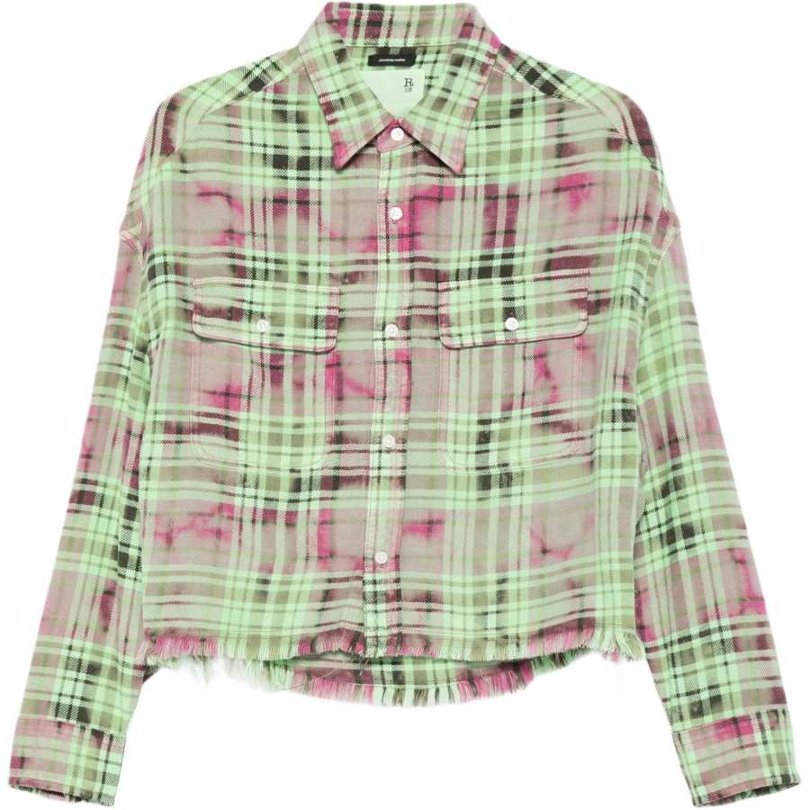 R13 Shirts Women's Green Lapel Moderate