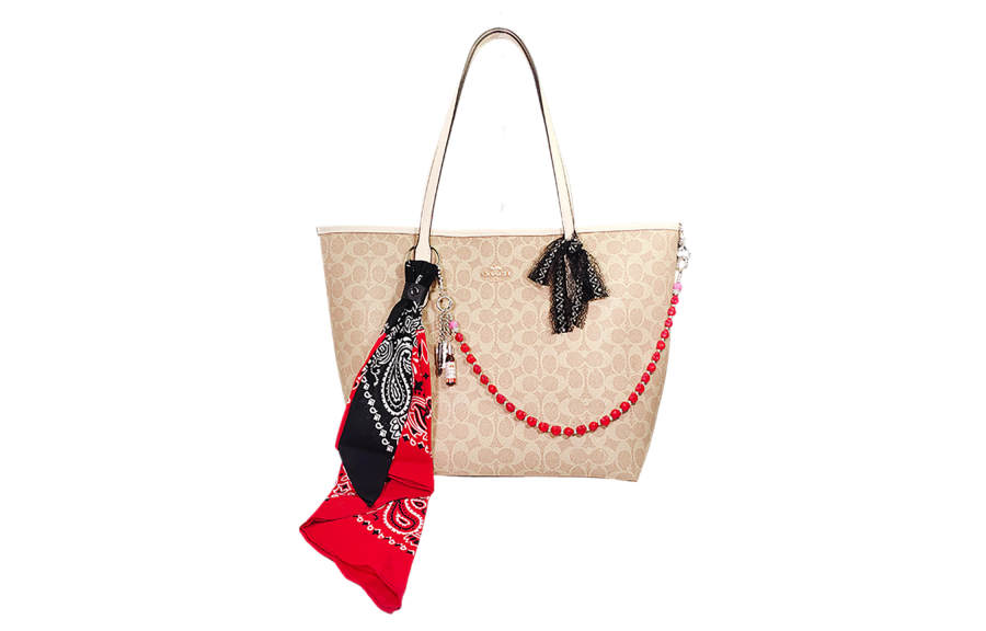 COACH Coated Canvas Handbag, Shoulder Bag Large Women's Sand