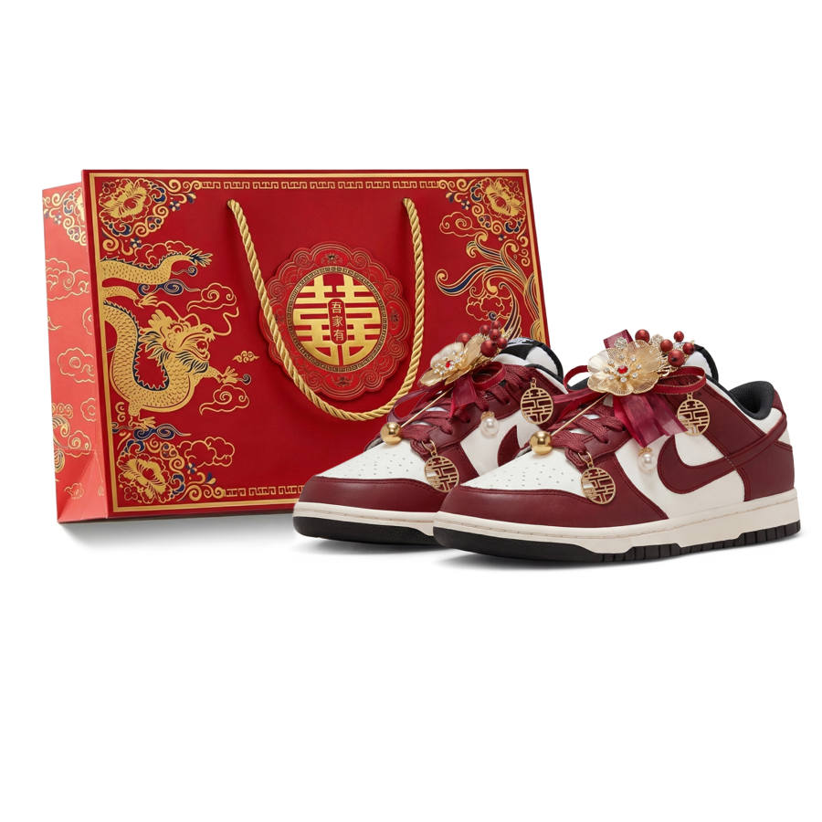 Nike Nike Dunk Shopping Bag, Wedding Shoes, Love Forever Abrasion Resistant Slip Resistant Low top Skateboard Shoes Unisex