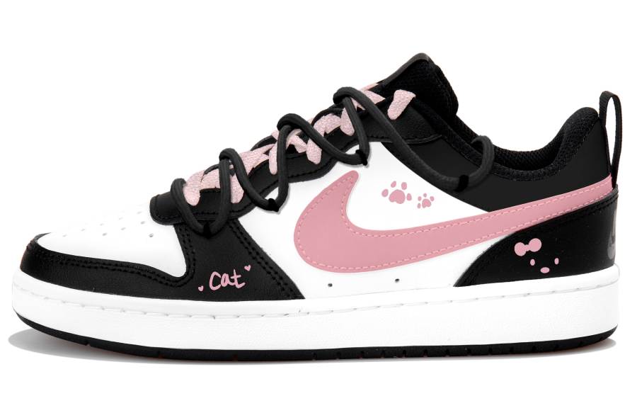 Nike Nike Court Borough 2 Low top Skateboard Shoes White Pink Black Teenagers