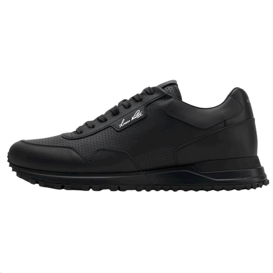 LOUIS VUITTON Run Away Cow Leather Low top Casual Shoes Men's Black