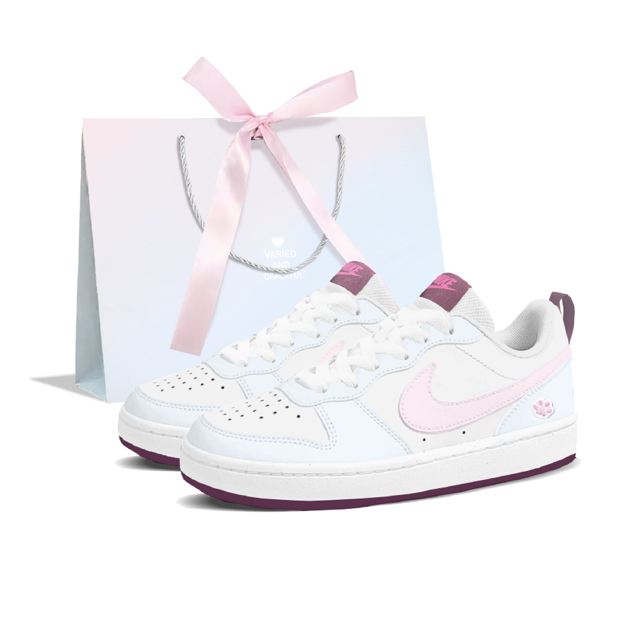 Nike Nike Court Borough Maris Sal Milk Lid Lightweight Breathable Low top Skateboard Shoes Women's Blue Pink