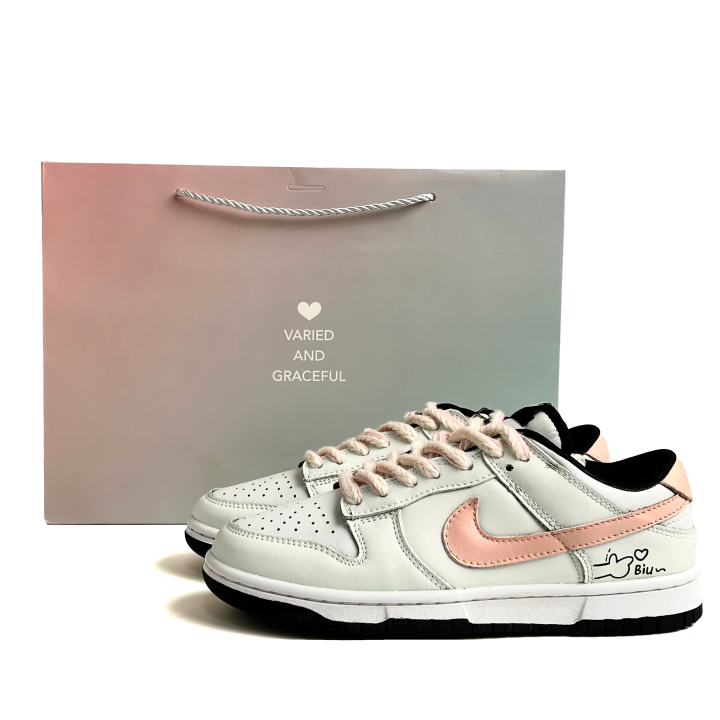 Nike Nike Dunk Abrasion Resistant Low top Skateboard Shoes Unisex Peach Pink Shopping Bag