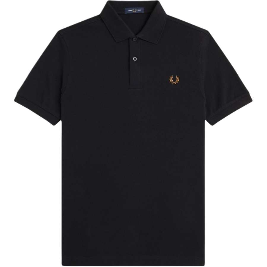 FRED PERRY Polo Shirts Men's Black/Dark Caramel Lapel Moderate Other