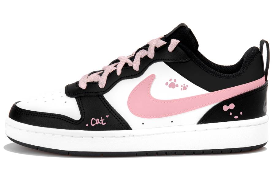 Nike Nike Court Borough 2 Low top Kids' Skateboarding Shoes White Pink Black Teenagers